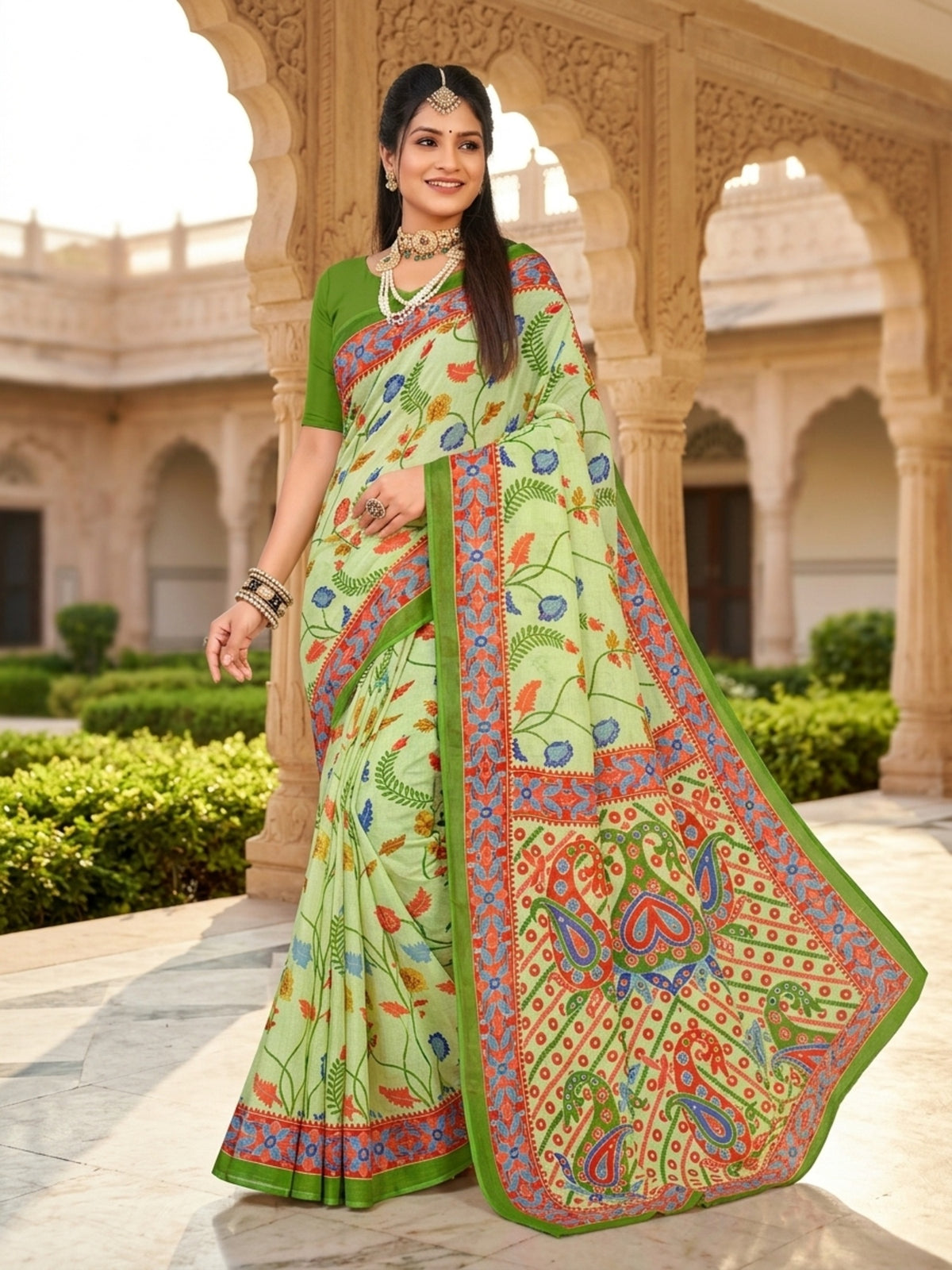 Pure Cotton Saree for Women Soft Lightweight Printed Daily Wear Traditional Casual Office Wear Saree