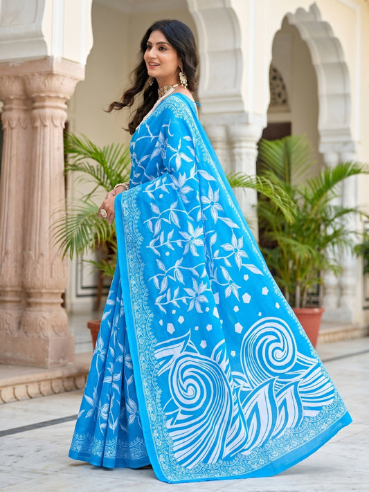Pure Cotton Saree for Women Soft Lightweight Printed Daily Wear Traditional Casual Office Wear Saree