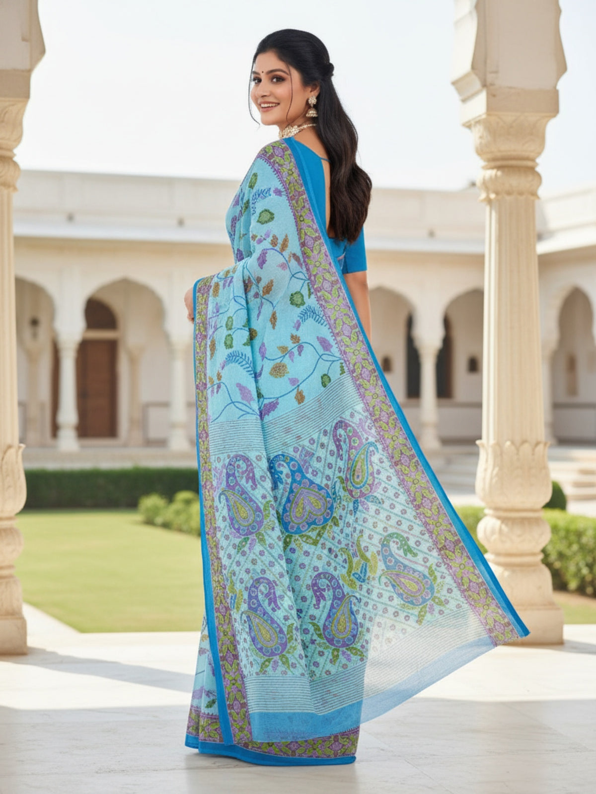 Pure Cotton Saree for Women Soft Lightweight Printed Daily Wear Traditional Casual Office Wear Saree