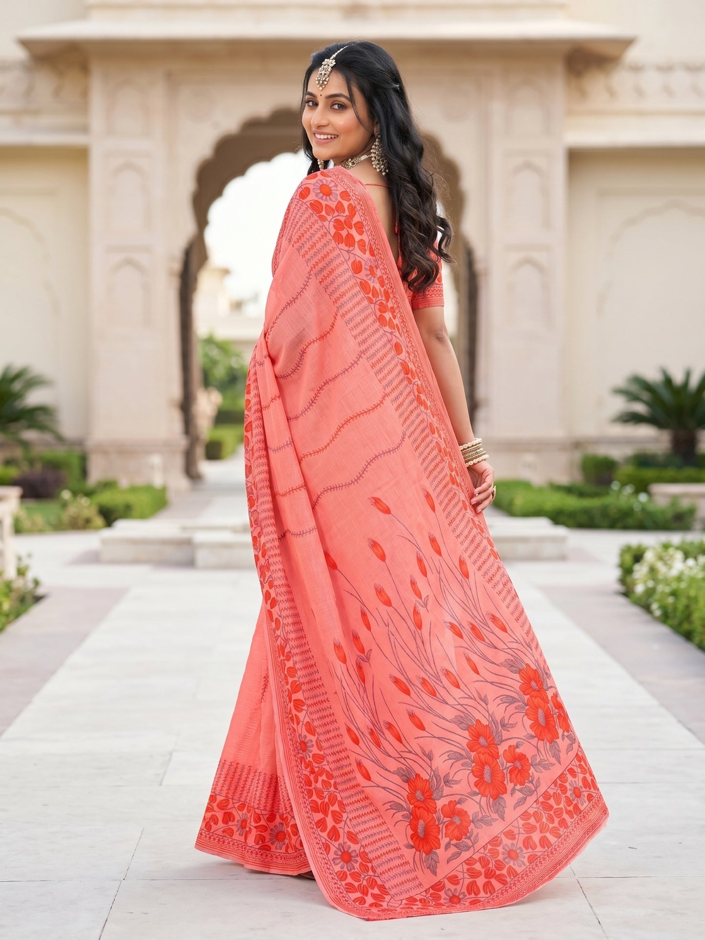 Pure Cotton Saree for Women Soft Lightweight Printed Daily Wear Traditional Casual Office Wear Saree