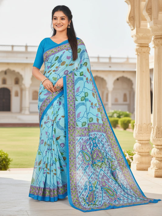 Pure Cotton Saree for Women Soft Lightweight Printed Daily Wear Traditional Casual Office Wear Saree