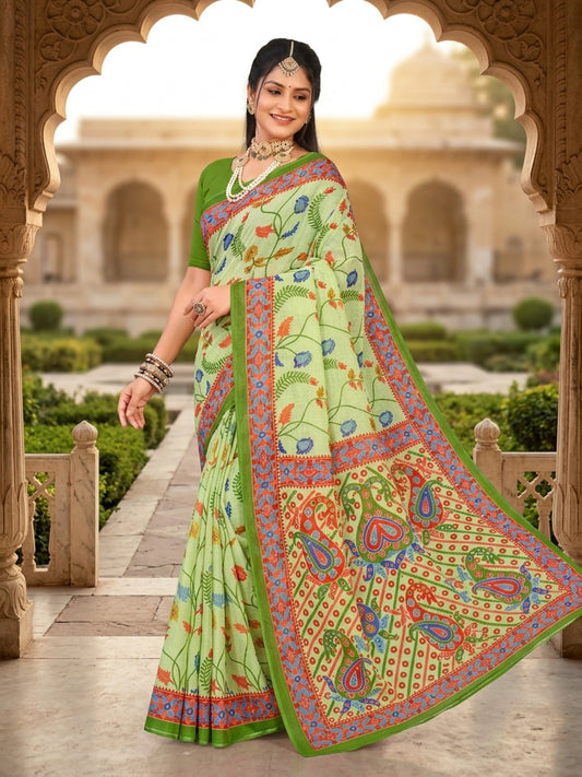 Pure Cotton Saree for Women Soft Lightweight Printed Daily Wear Traditional Casual Office Wear Saree