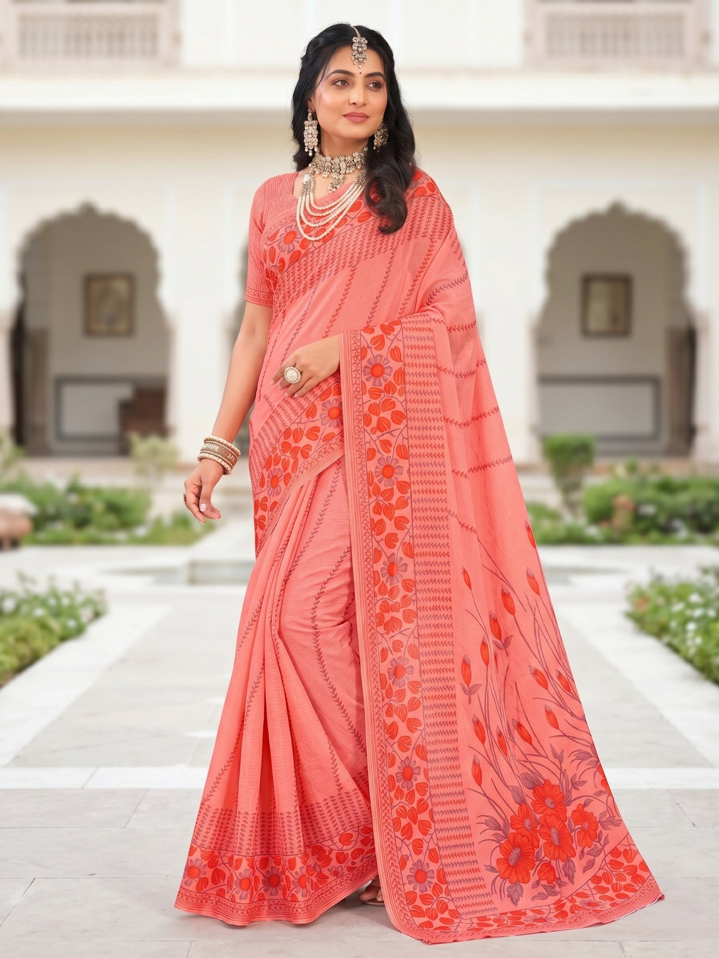 Pure Cotton Saree for Women Soft Lightweight Printed Daily Wear Traditional Casual Office Wear Saree
