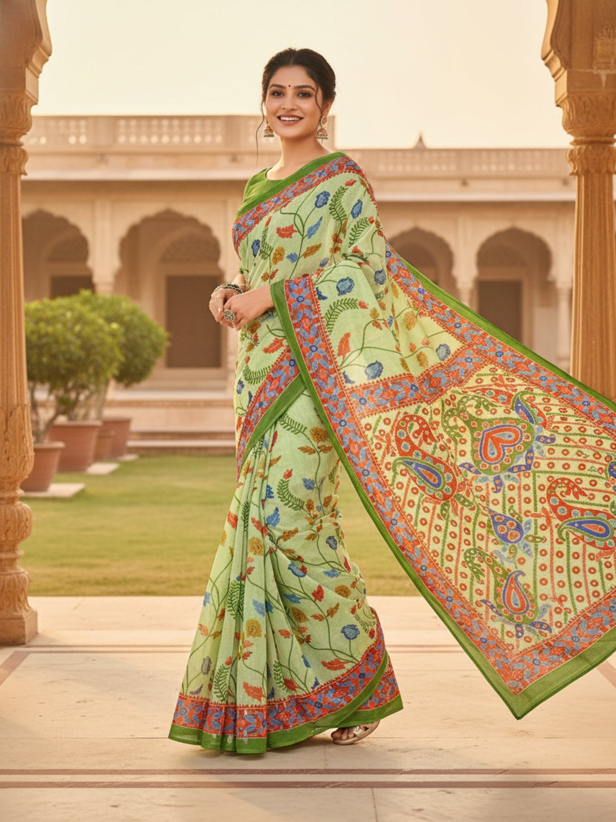 Pure Cotton Saree for Women Soft Lightweight Printed Daily Wear Traditional Casual Office Wear Saree