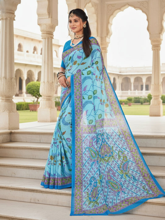 Pure Cotton Saree for Women Soft Lightweight Printed Daily Wear Traditional Casual Office Wear Saree