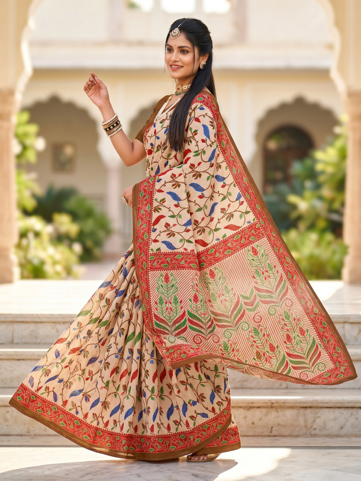 Pure Cotton Saree for Women Soft Lightweight Printed Daily Wear Traditional Casual Office Wear Saree