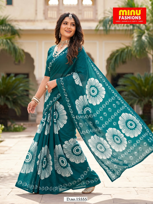 Pure Cotton Saree for Women Soft Lightweight Printed Daily Wear Traditional Casual Office Wear Saree