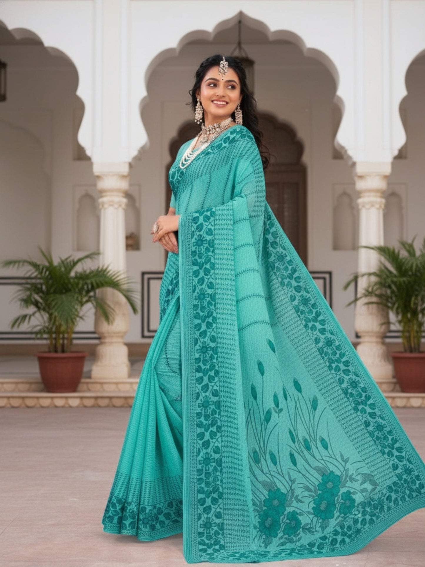 Pure Cotton Saree for Women Soft Lightweight Printed Daily Wear Traditional Casual Office Wear Saree