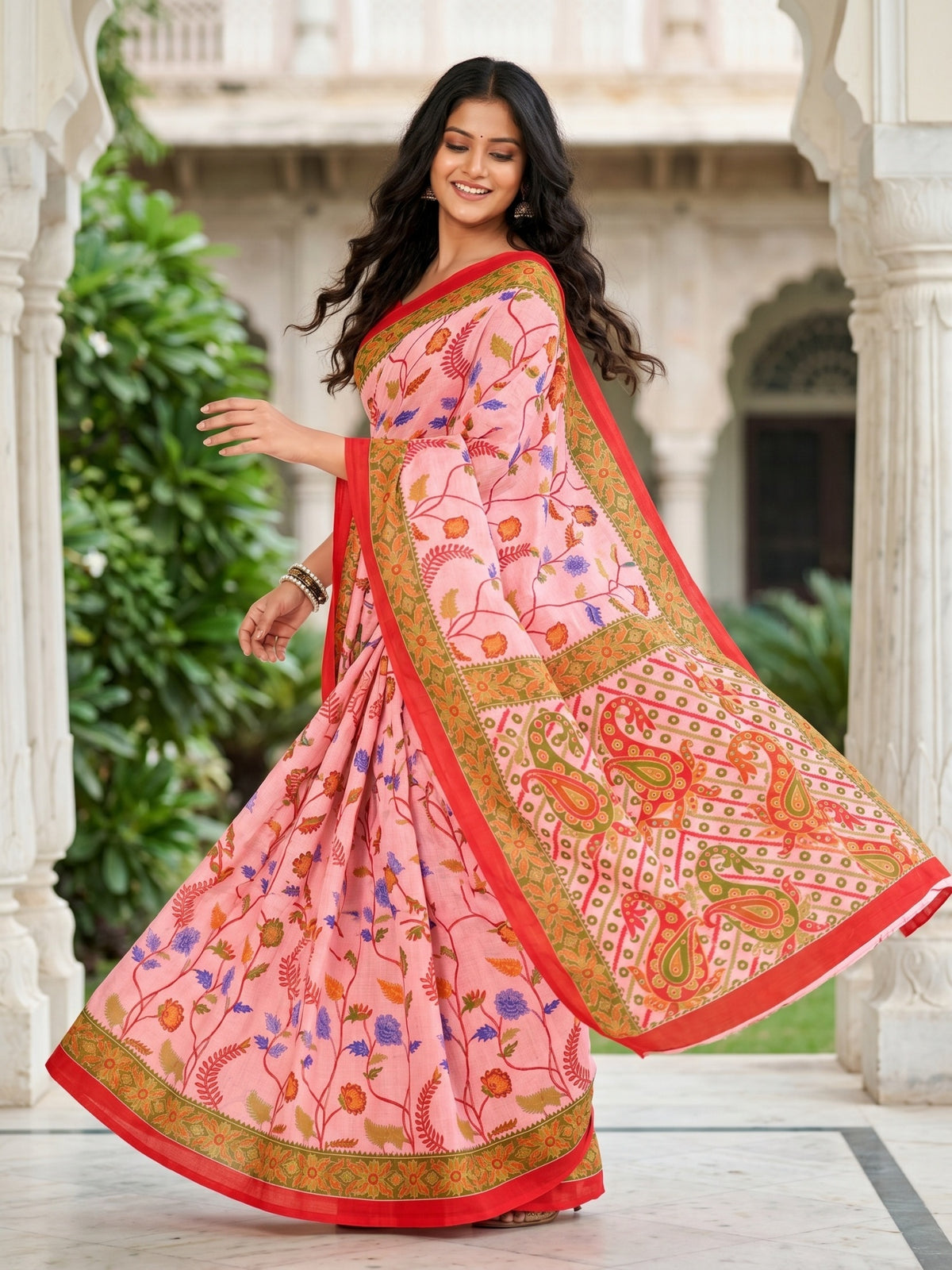 Pure Cotton Saree for Women Soft Lightweight Printed Daily Wear Traditional Casual Office Wear Saree