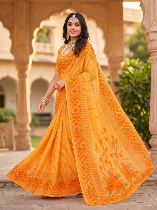 Pure Cotton Saree for Women Soft Lightweight Printed Daily Wear Traditional Casual Office Wear Saree