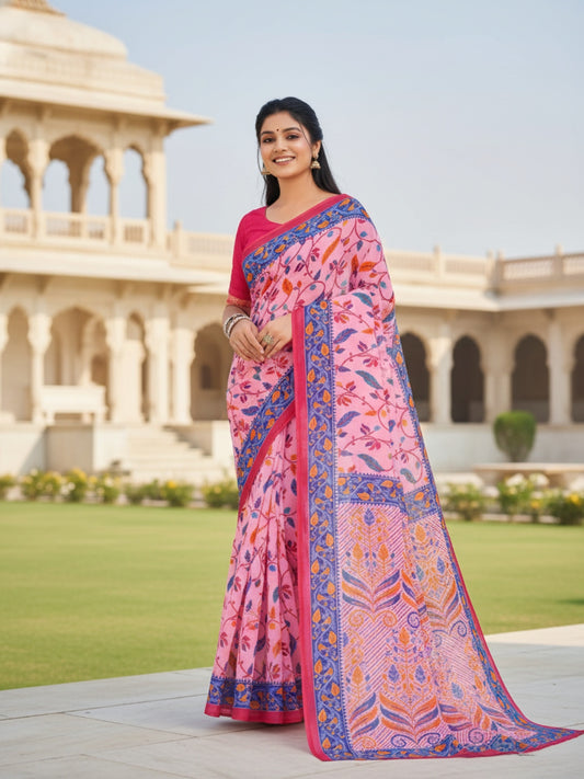Pure Cotton Saree for Women Soft Lightweight Printed Daily Wear Traditional Casual Office Wear Saree