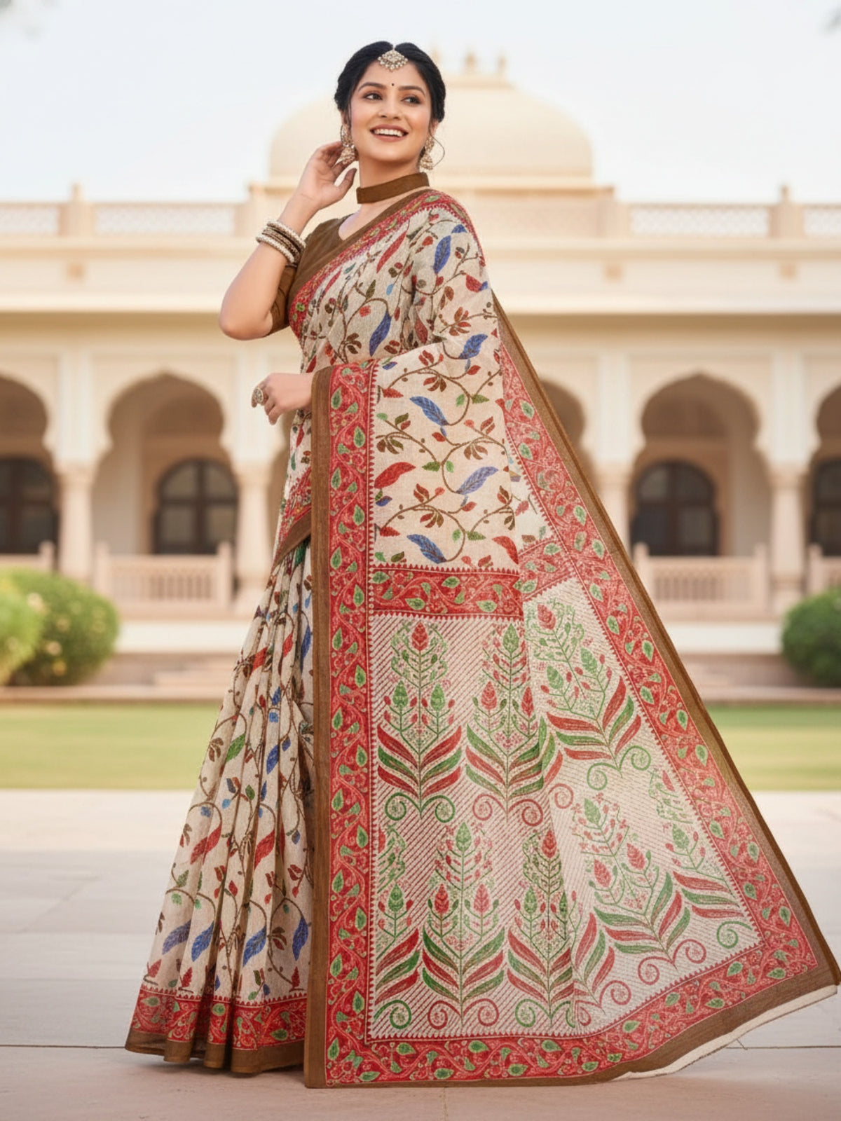 Pure Cotton Saree for Women Soft Lightweight Printed Daily Wear Traditional Casual Office Wear Saree