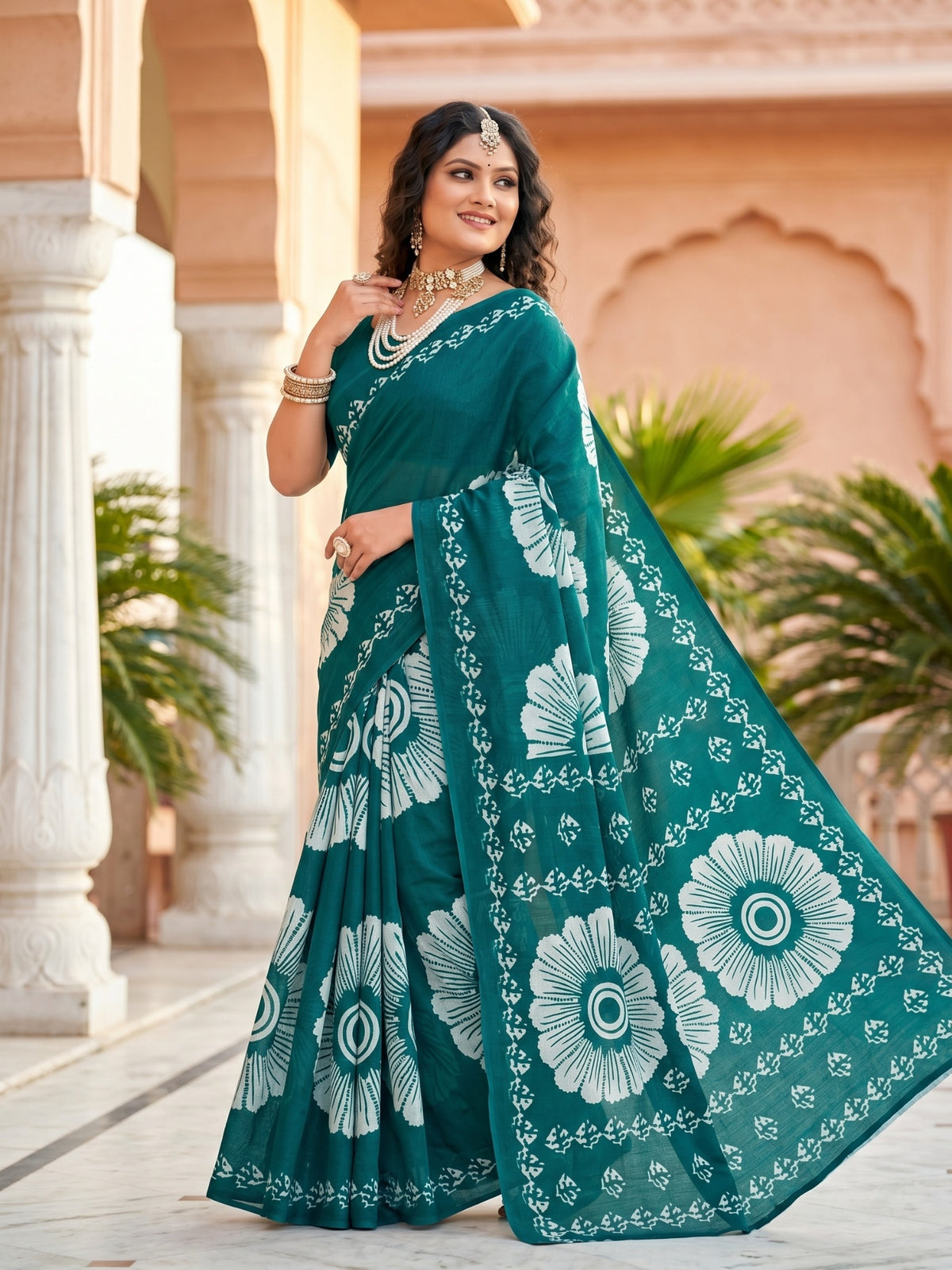 Pure Cotton Saree for Women Soft Lightweight Printed Daily Wear Traditional Casual Office Wear Saree