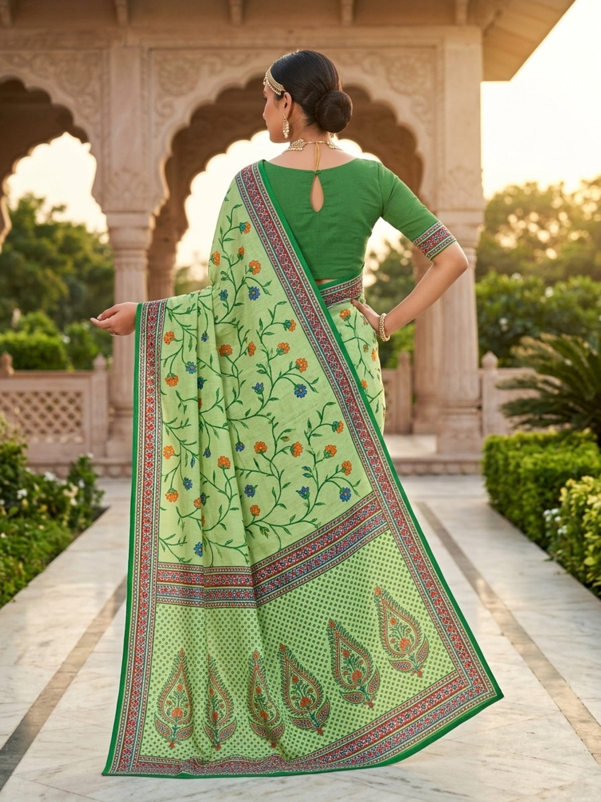 Pure Cotton Saree for Women Soft Lightweight Printed Daily Wear Traditional Casual Office Wear Saree