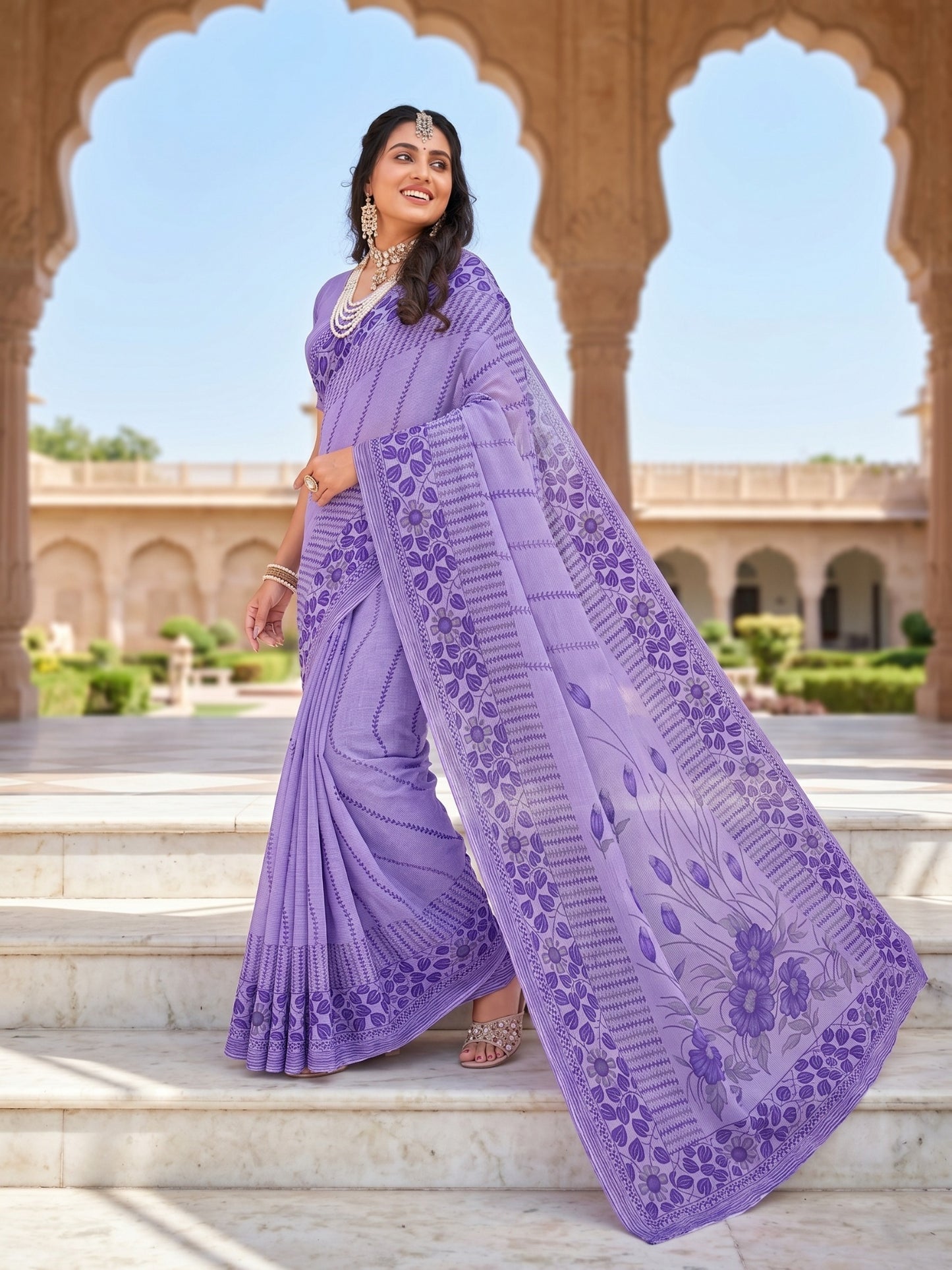 Pure Cotton Saree for Women Soft Lightweight Printed Daily Wear Traditional Casual Office Wear Saree