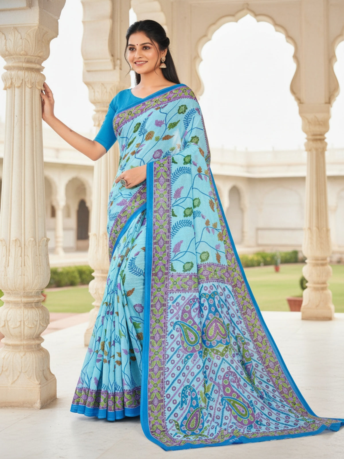 Pure Cotton Saree for Women Soft Lightweight Printed Daily Wear Traditional Casual Office Wear Saree