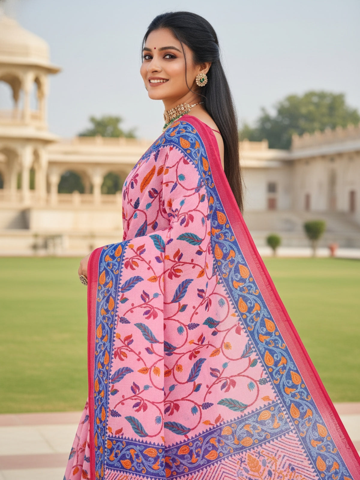 Pure Cotton Saree for Women Soft Lightweight Printed Daily Wear Traditional Casual Office Wear Saree