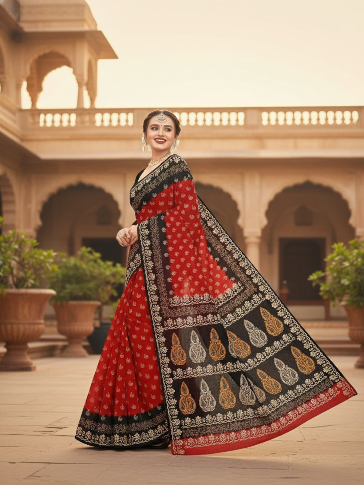 Pure Cotton Saree for Women Soft Lightweight Printed Daily Wear Traditional Casual Office Wear Saree