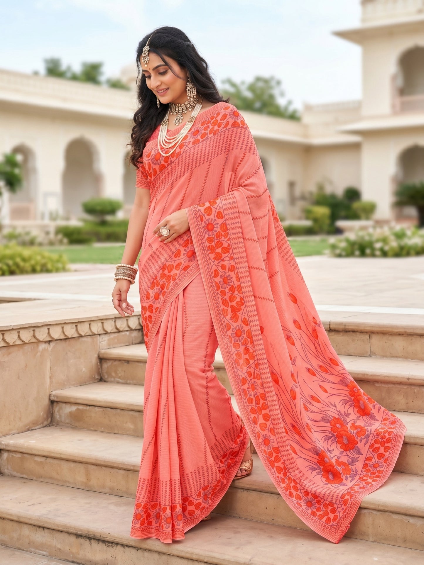 Pure Cotton Saree for Women Soft Lightweight Printed Daily Wear Traditional Casual Office Wear Saree