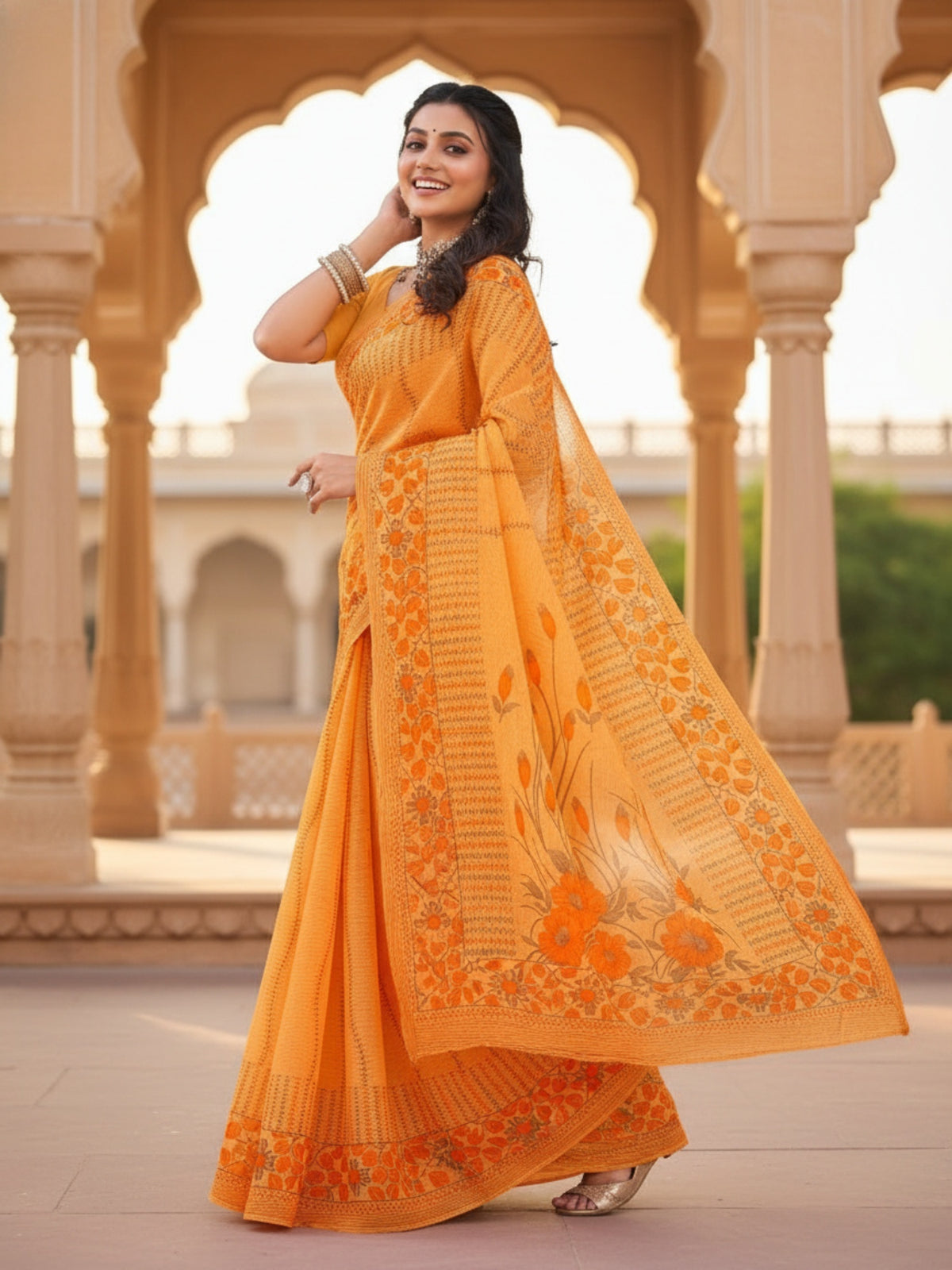 Pure Cotton Saree for Women Soft Lightweight Printed Daily Wear Traditional Casual Office Wear Saree