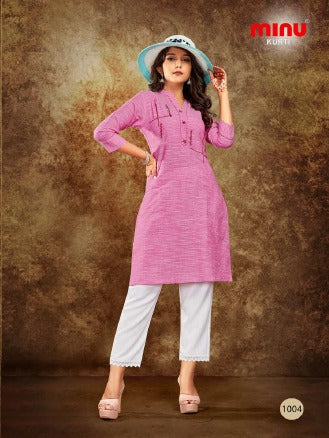 Cranberry Cotton Kurti 1004
