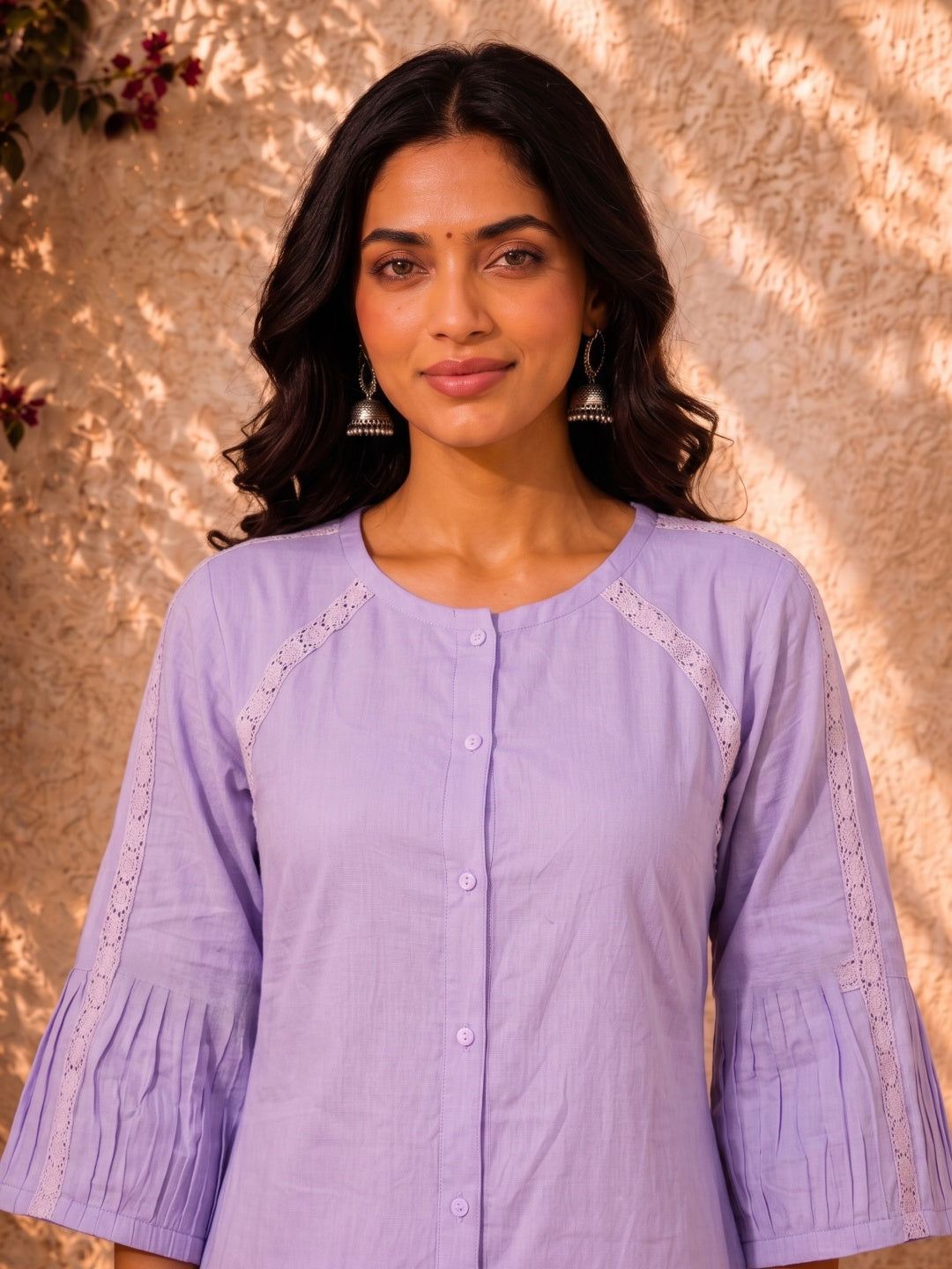 Minu Nidhi Women Solid Colour Round Neck Top