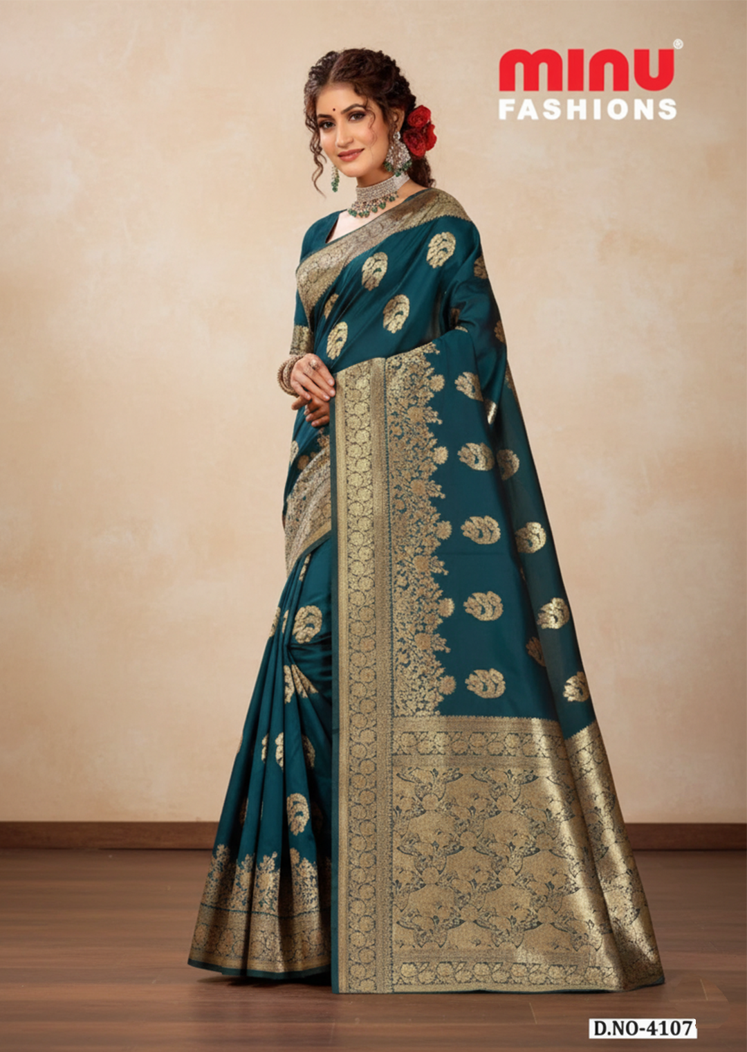 Premium Litchi Silk Designer with Blouse Piece RASHMALAI Saree