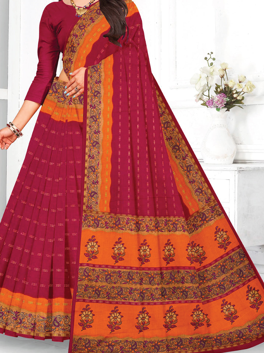 MINU SAREE HEER RED GOLD 3033