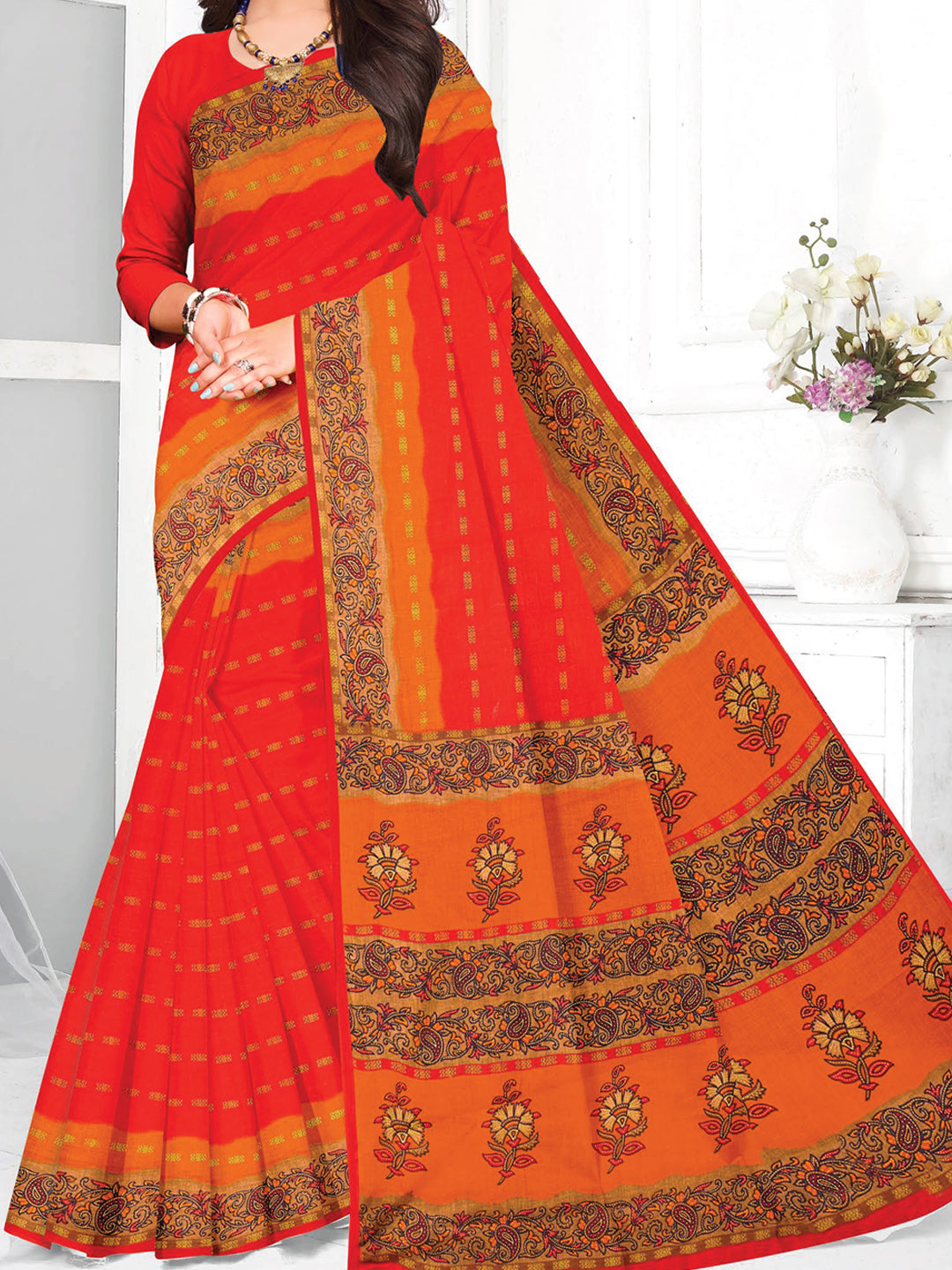 MINU SAREE HEER RED GOLD 3044