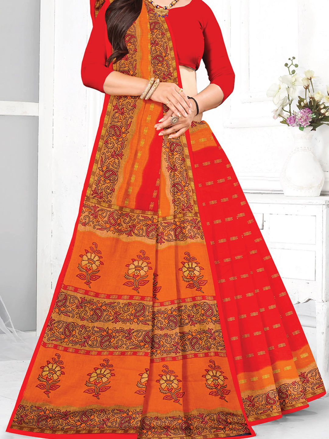MINU SAREE HEER RED GOLD 31010