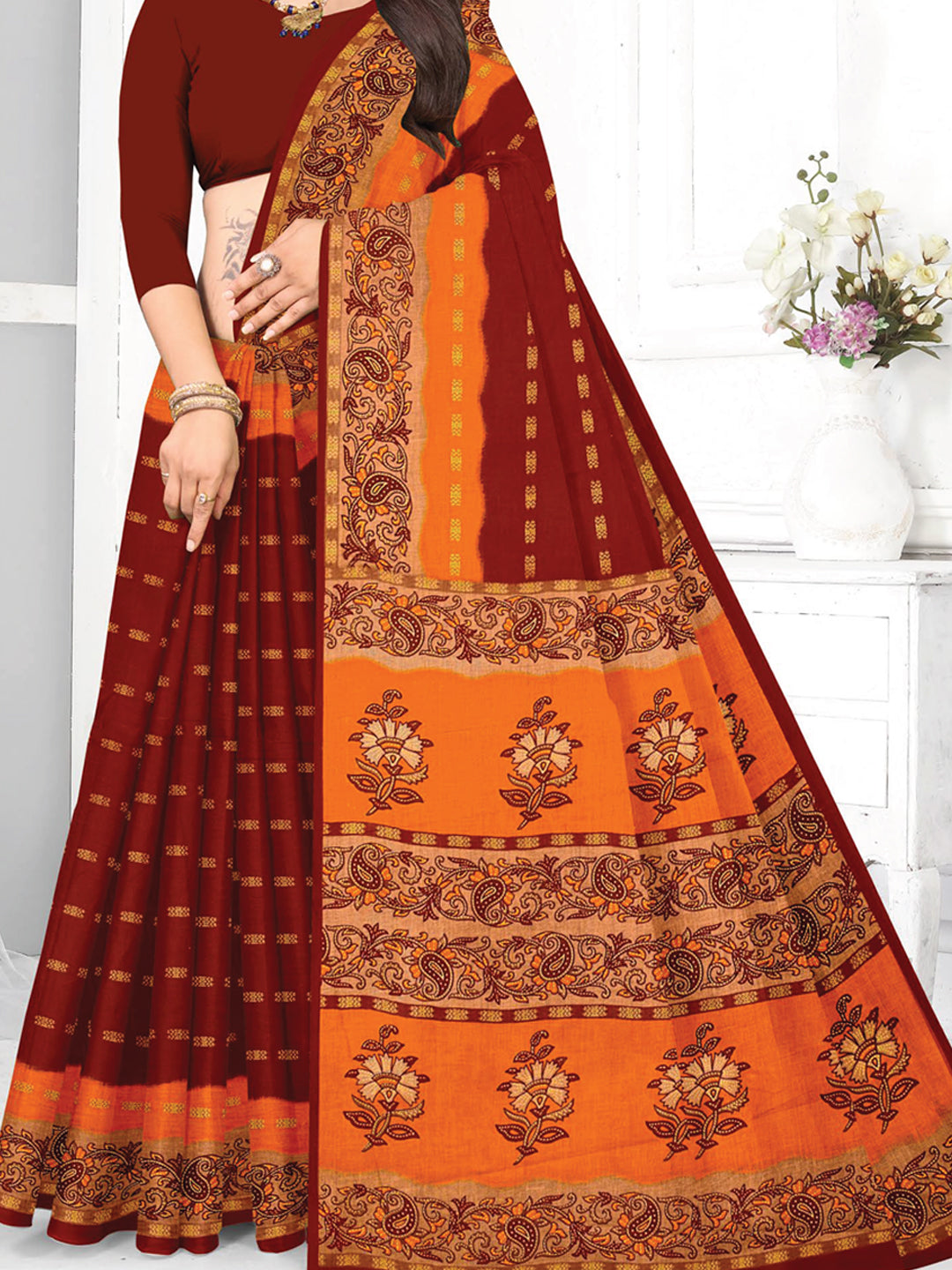 MINU SAREE HEER RED GOLD 3099
