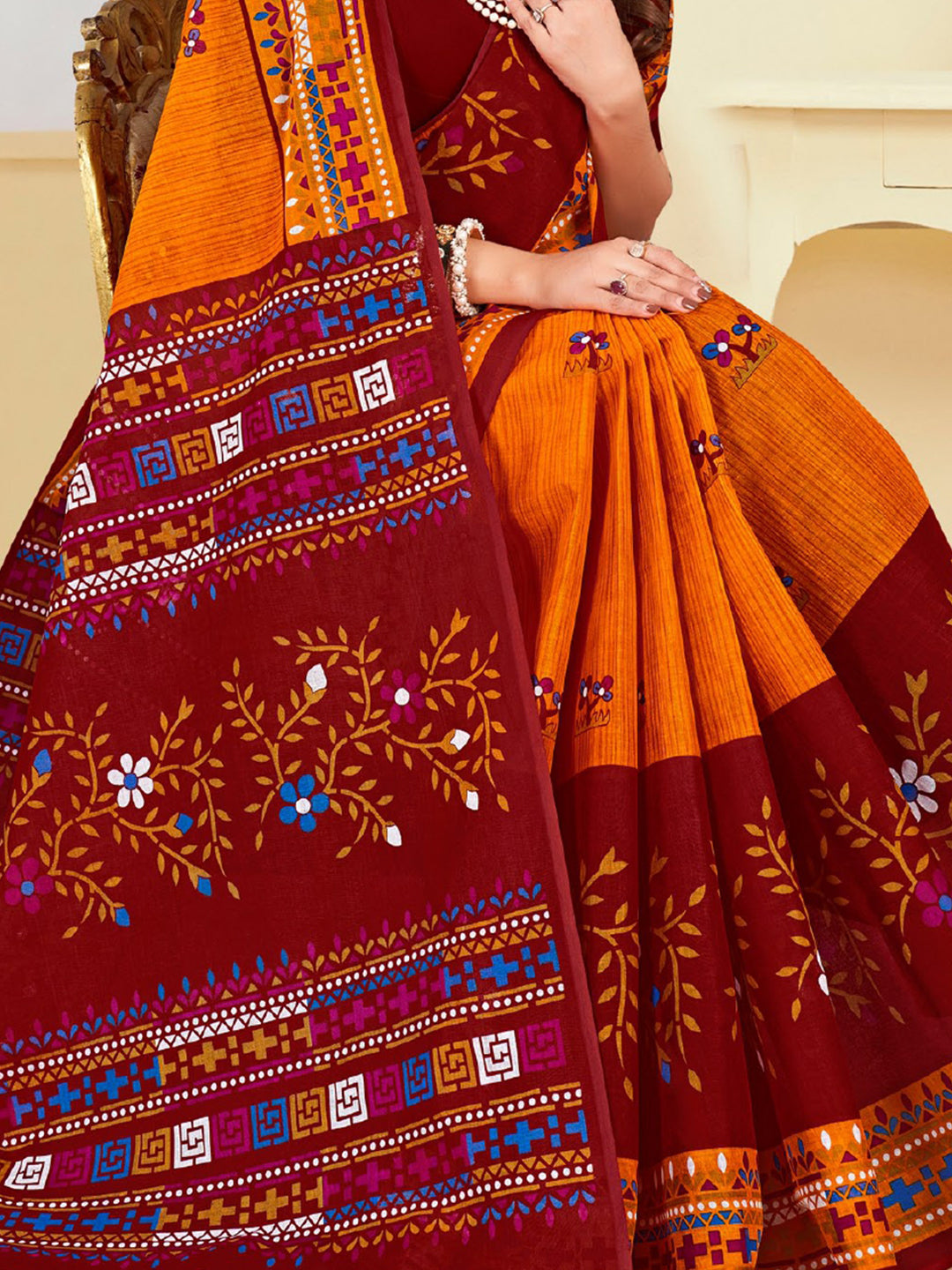 MINU SAREE SUNHERI COTTON V-4 387810