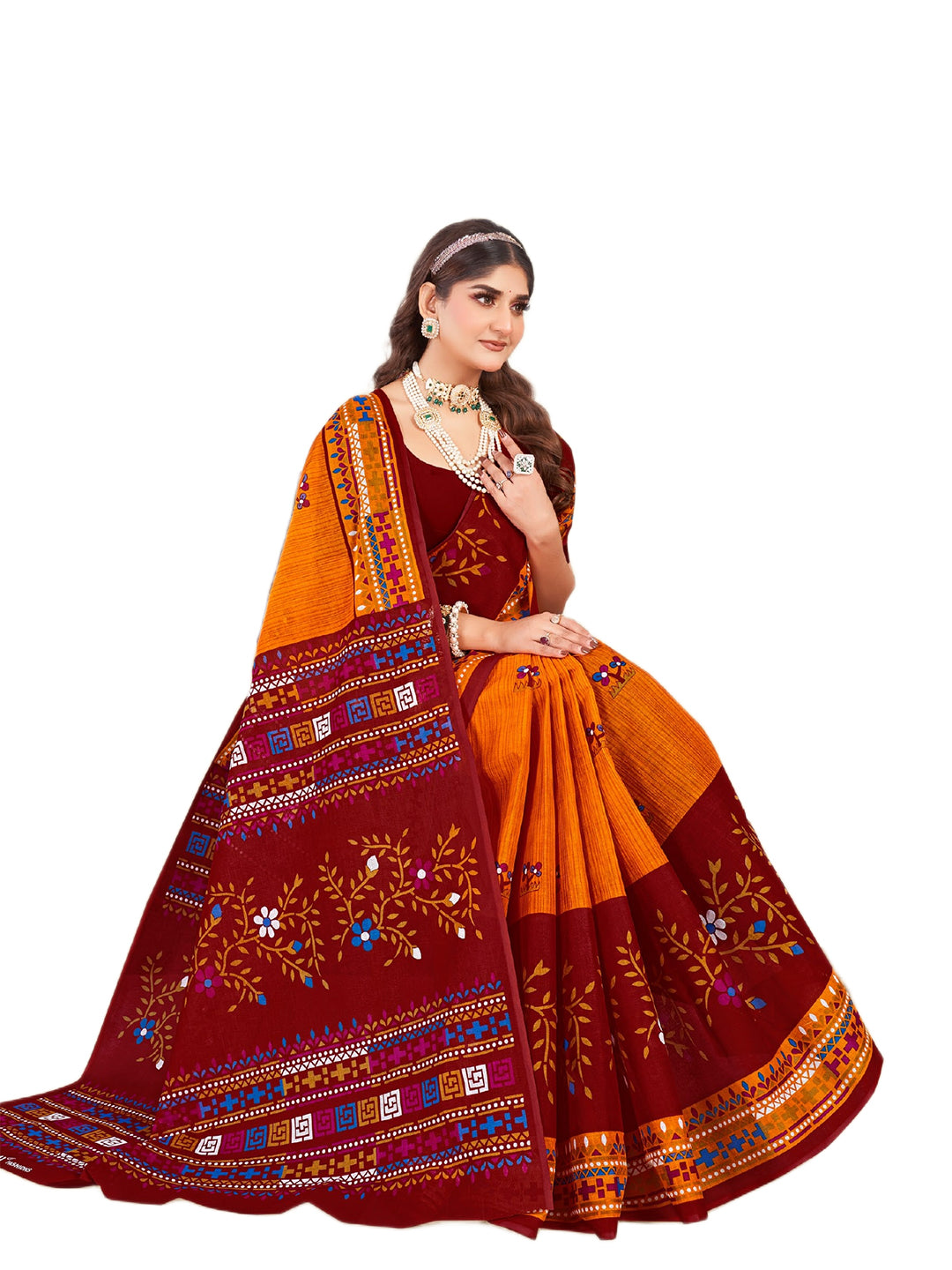 MINU SAREE SUNHERI COTTON V-4 387810