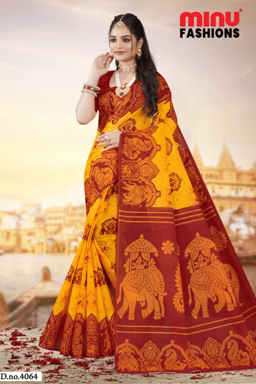 MINU SAREE MONICA LEMON GOLD 0077