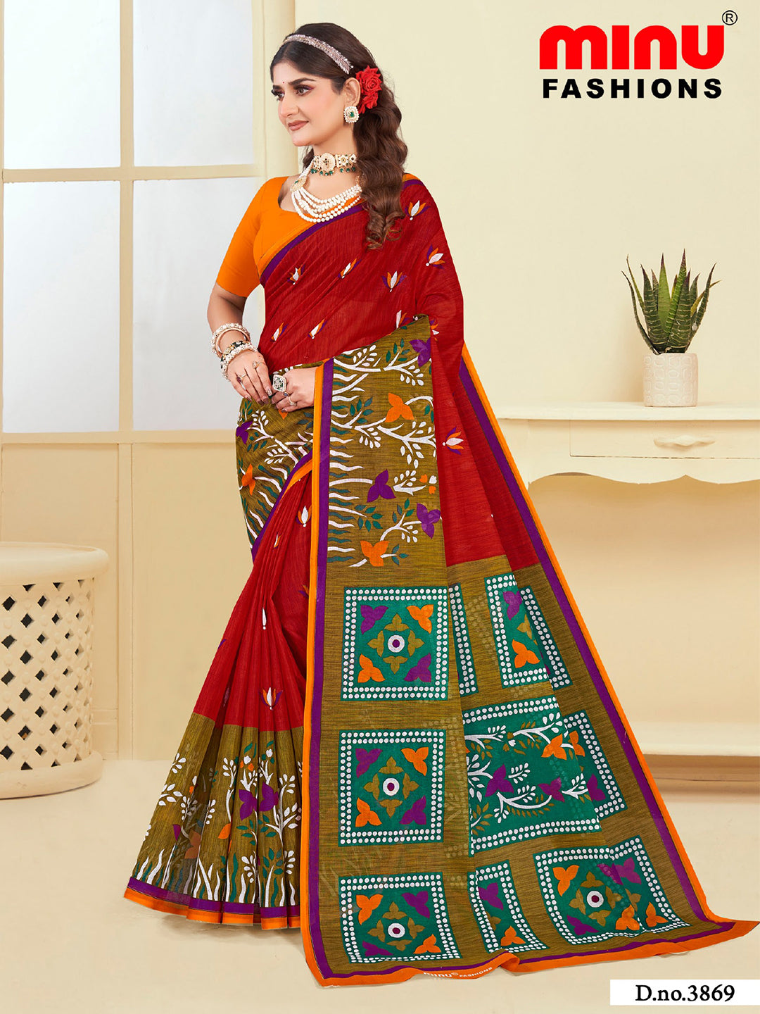MINU SAREE SUNHERI COTTON V-4 38768