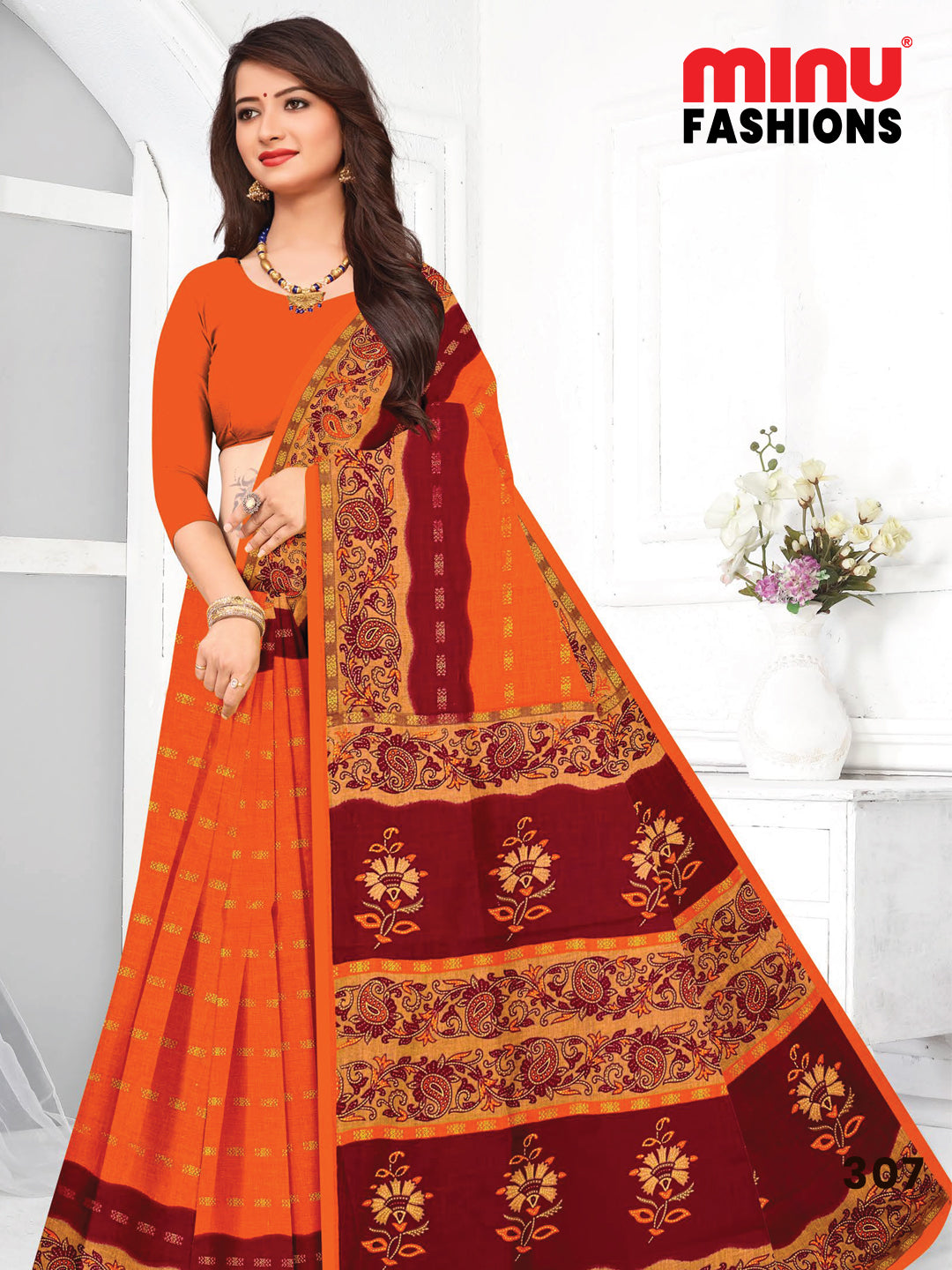 MINU SAREE HEER RED GOLD 3077