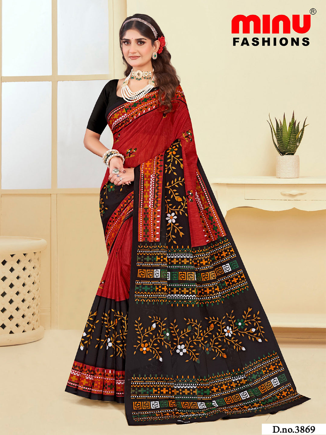 MINU SAREE SUNHERI COTTON V-4 38713