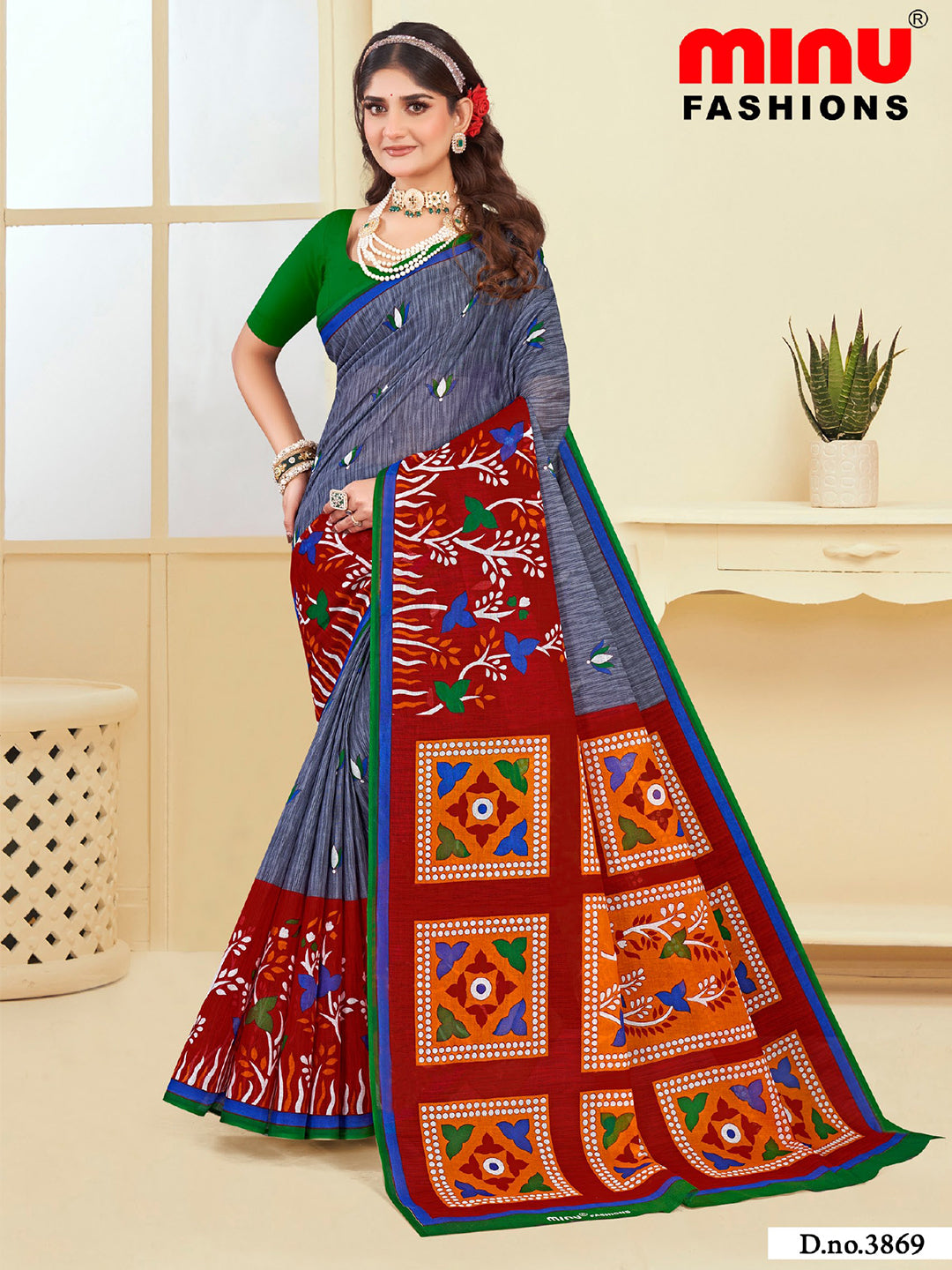 MINU SAREE SUNHERI COTTON V-4 38735