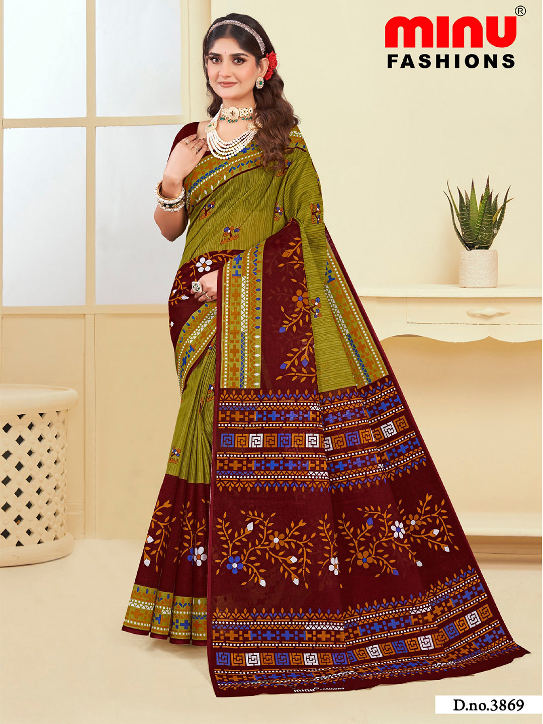 MINU SAREE SUNHERI COTTON V-4 38702