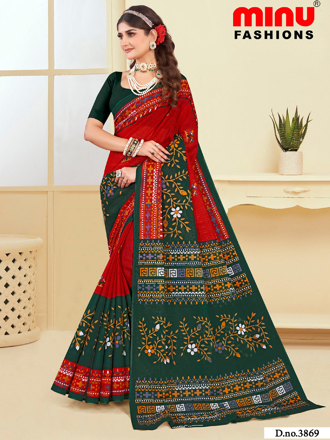 MINU SAREE SUNHERI COTTON V-4 38779