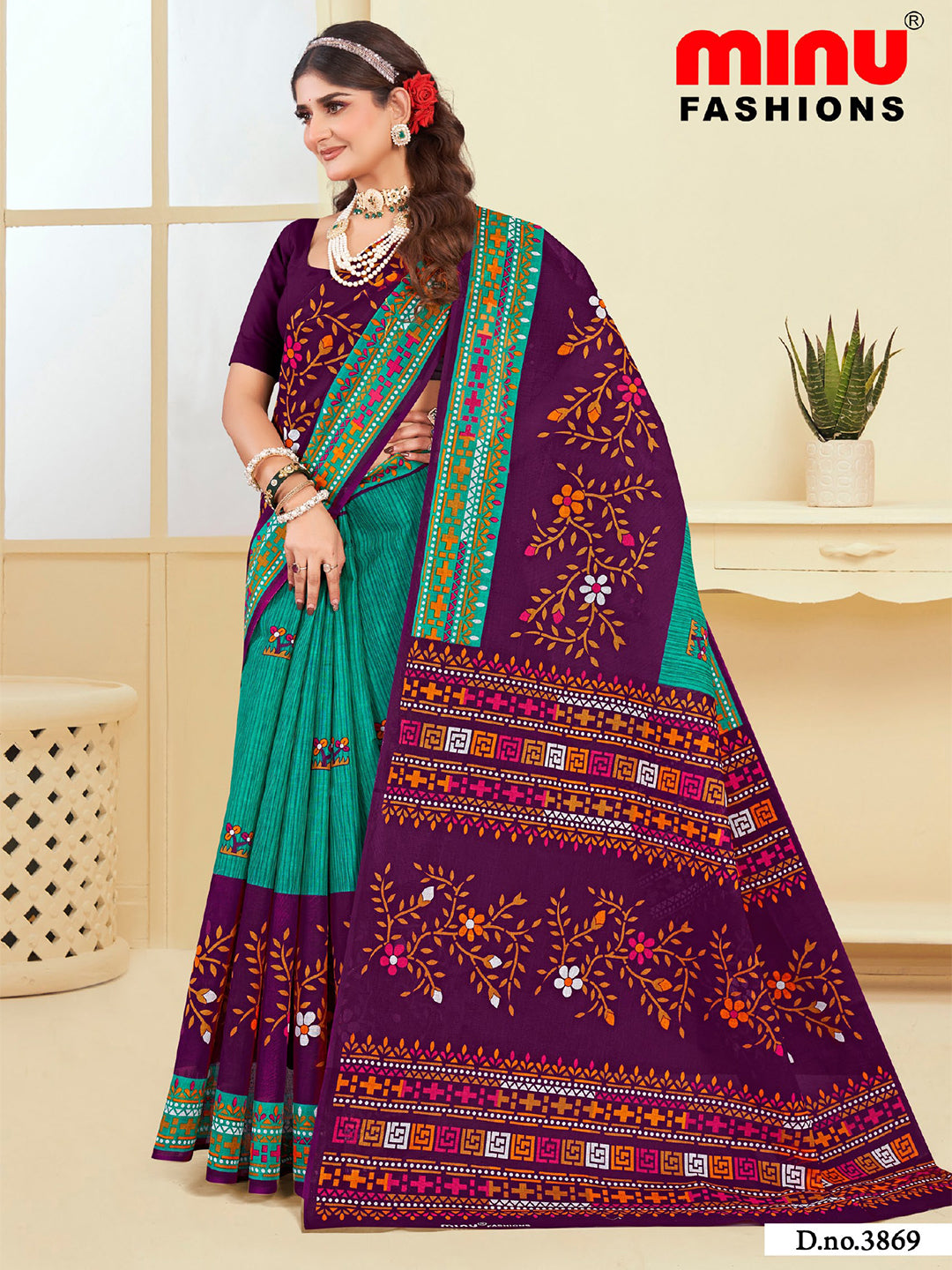 MINU SAREE SUNHERI COTTON V-4 38724