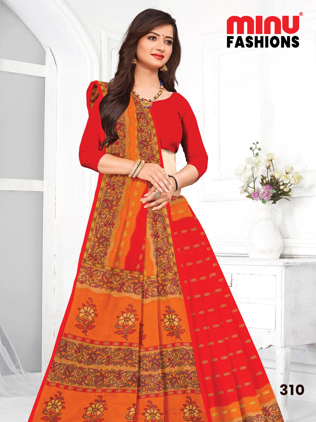 MINU SAREE HEER RED GOLD 31010