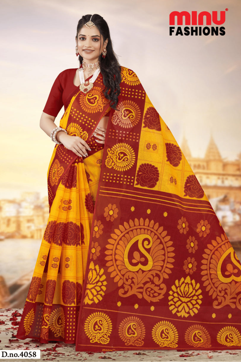 MINU SAREE MONICA LEMON GOLD 0011