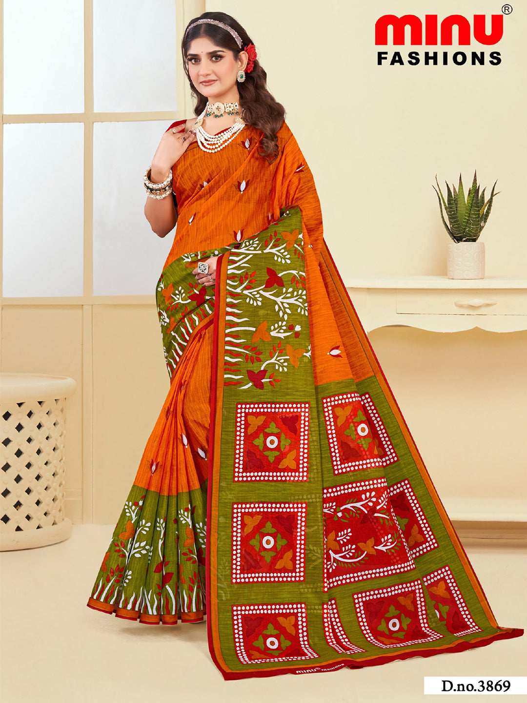 MINU SAREE SUNHERI COTTON V-4 38746