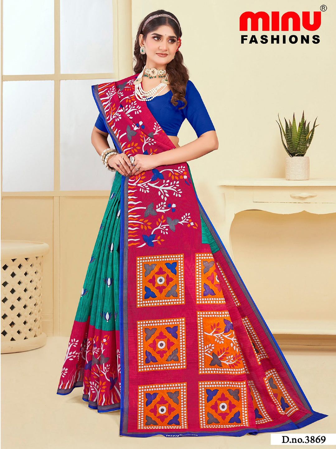 MINU SAREE SUNHERI COTTON V-4 38757