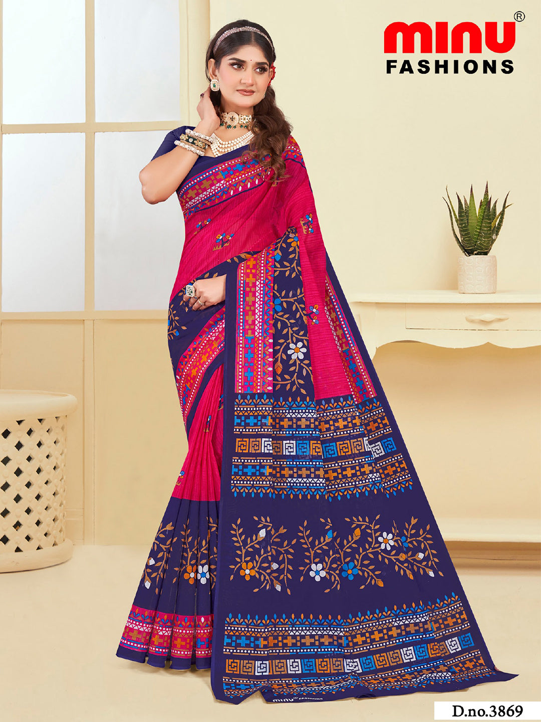 MINU SAREE SUNHERI COTTON V-4 38691