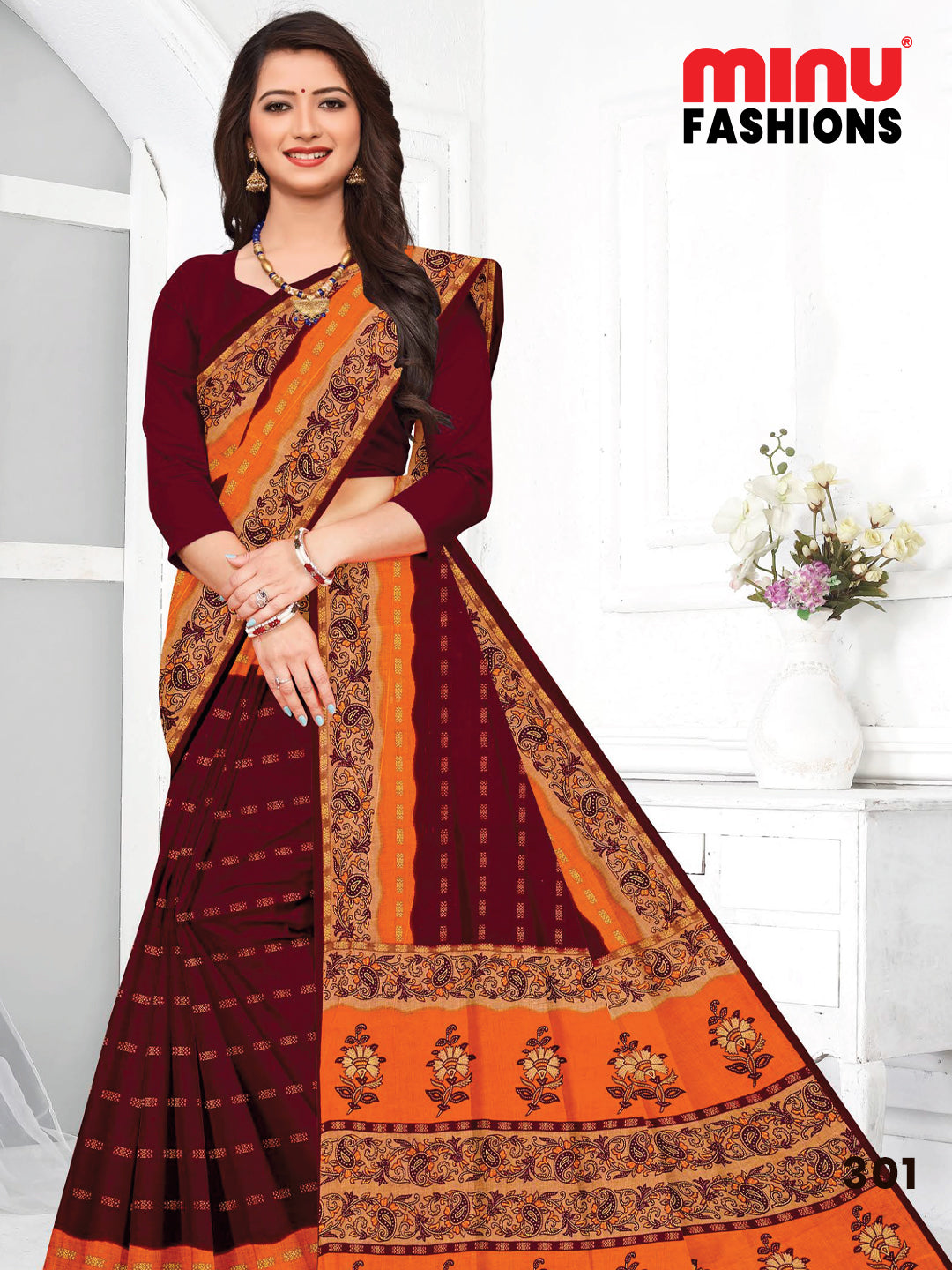 MINU SAREE HEER RED GOLD 3011