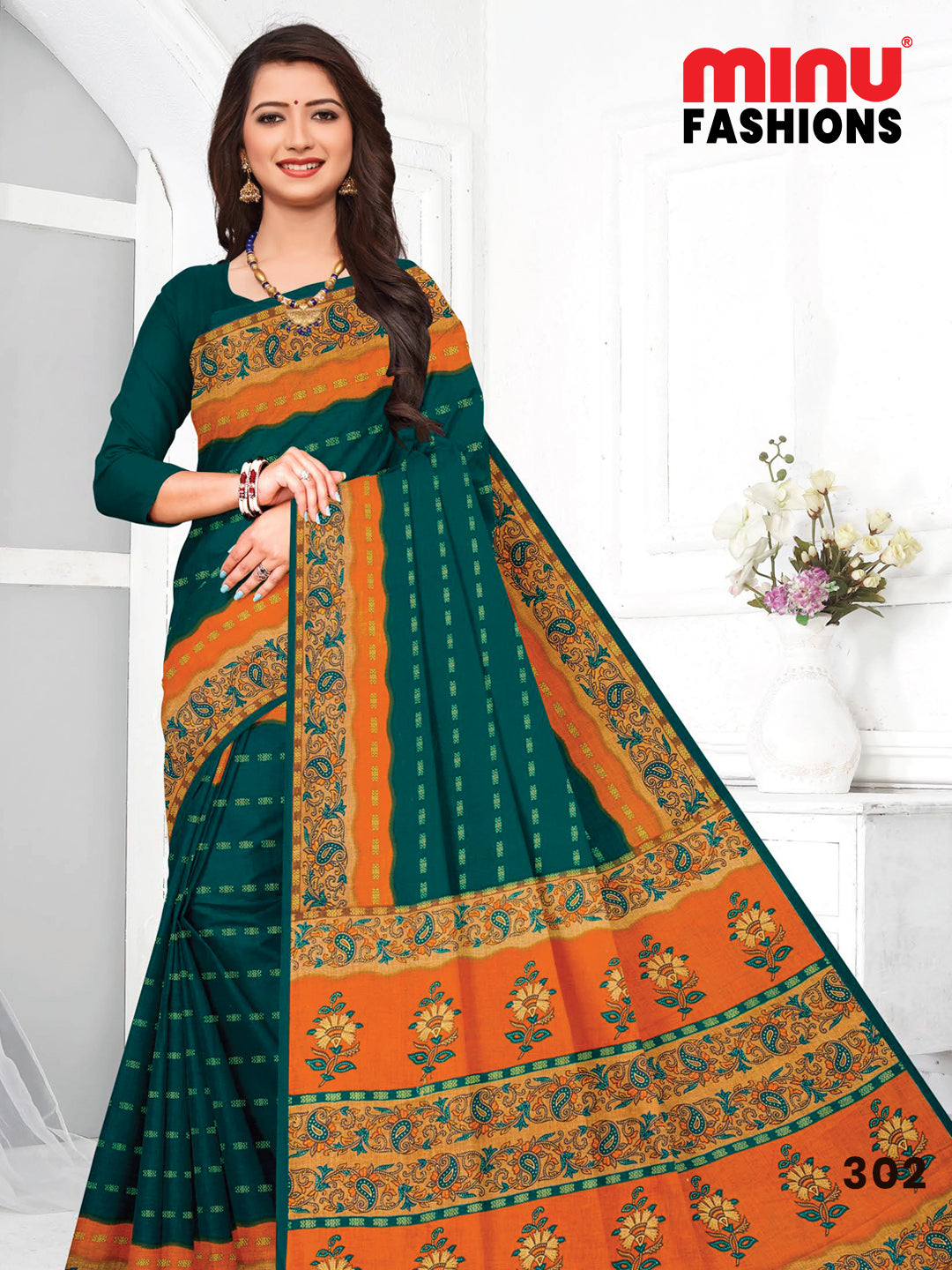 MINU SAREE HEER RED GOLD 3022