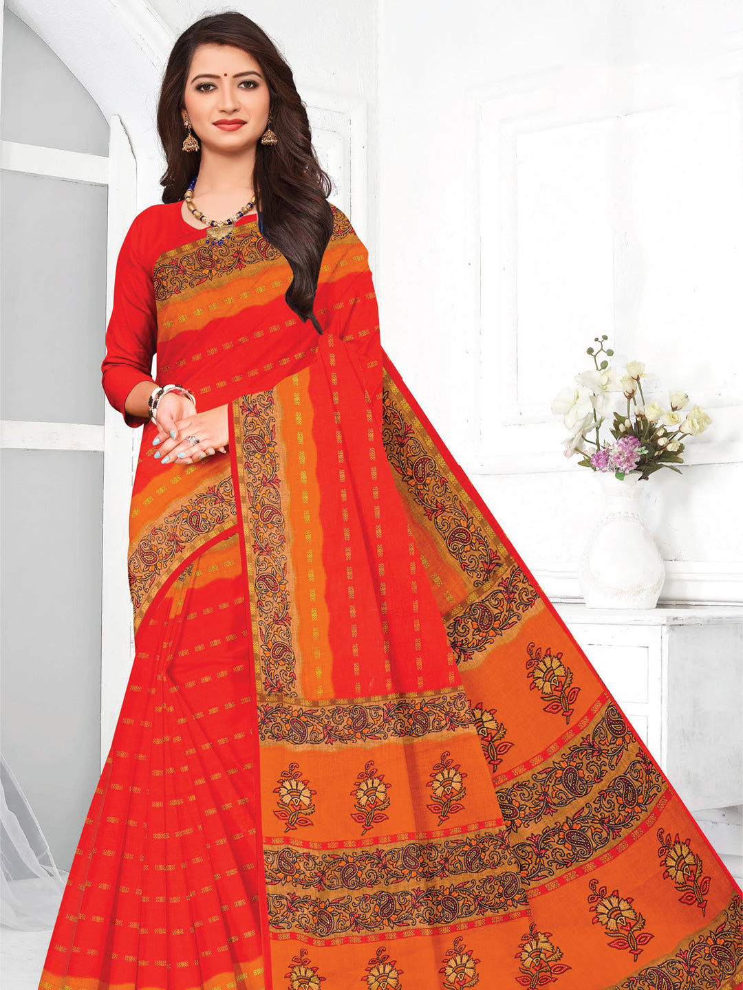 MINU SAREE HEER RED GOLD 3044