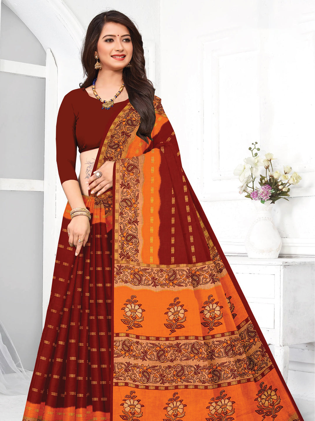 MINU SAREE HEER RED GOLD 3099